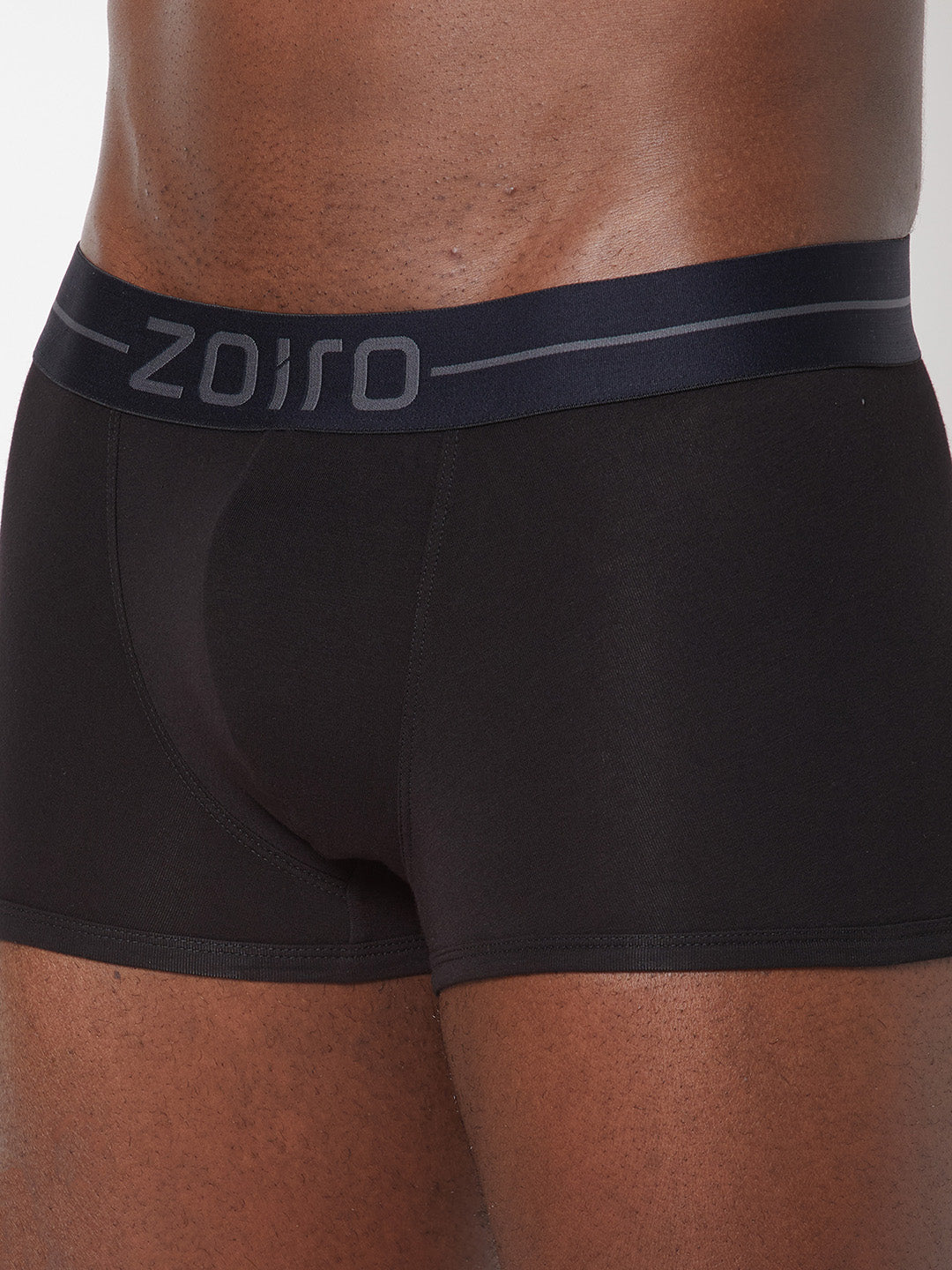 Zoiro Men&#39;s Cotton, Modal, Spandex Softs Trunk Black (Black Elastic Branding)