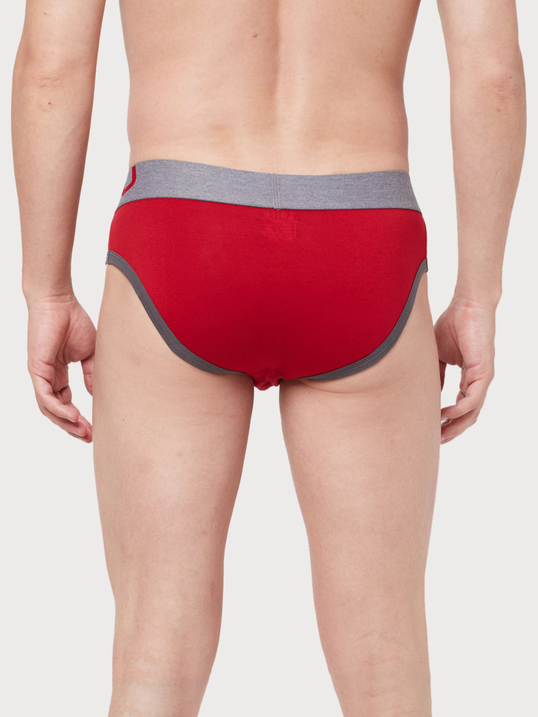 Zoiro Men&#39;s Cotton Trends Brief Pack of two- Ribbon red -Sulphur