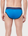 Zoiro Men's Combed Cotton Solid Brief (Pack 2)- Directory Blue + Nine Iron