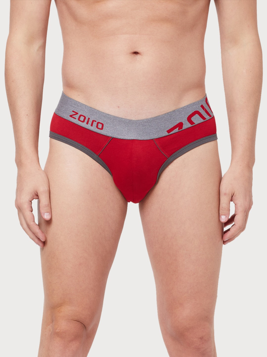 Zoiro Men&#39;s Cotton Trends Brief (Pack of 2) Ribbon Red + Pagoda Blue