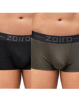 Zoiro Modal Cotton Soft Men's Trunk (Pack Of 2) Green +Black