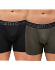 Zoiro Modal Cotton Soft Men's Trunk (Pack Of 2) Green +Black