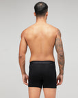 Men's Modal Soft Long Trunk (Pack of 2) - Black & Steel Grey