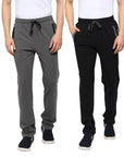 Zoiro Men's Cotton Rich Dual Side Zipper Pockets Solid Track Pant - Pack Of 2