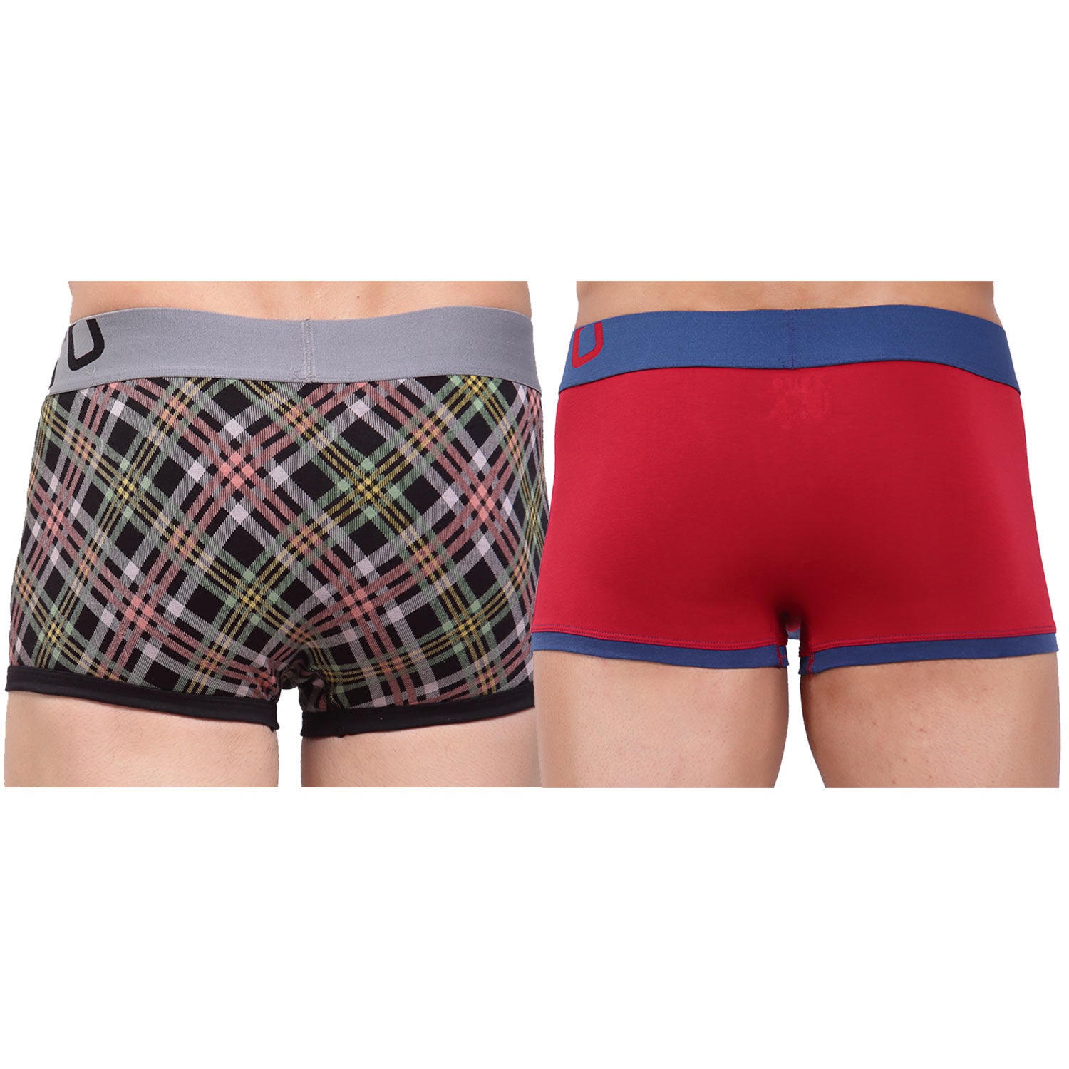 Zoiro Men&#39;s Cotton Trunk (Pack Of 2) Legion Blue+black