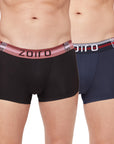 Zoiro Men's Cotton Trends Trunk (Pack of 2) Navy + Black