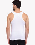 Zoiro Men's Cotton Sports Vest (Pack of 2) White + White