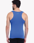 Zoiro Men's Cotton Sports Gym Vest (Pack 2) - Sky Diver + Chinese Red