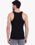 Zoiro Men's Cotton Sports Vest (Pack of 2) Black + Black