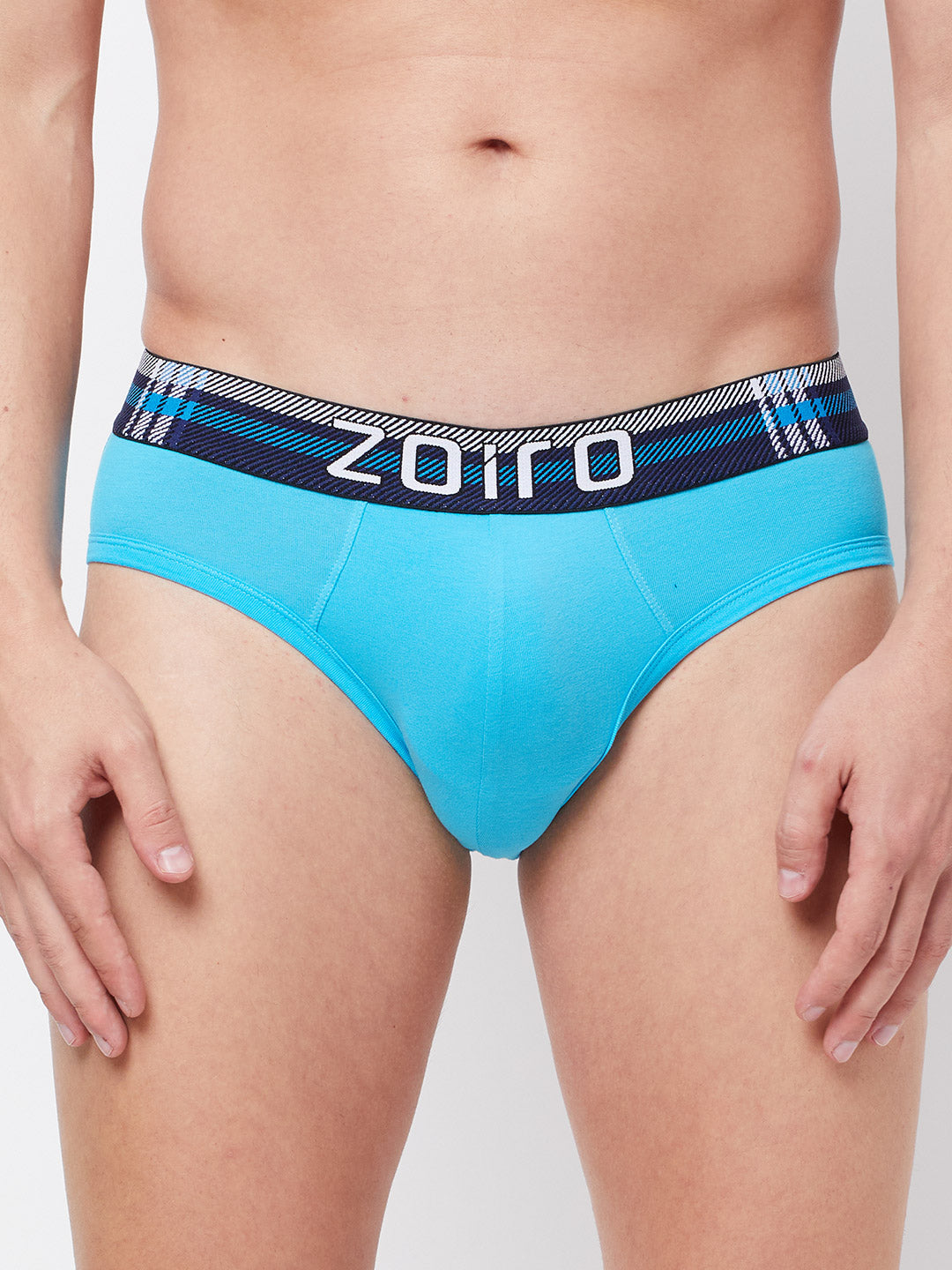 Zoiro Men&#39;s Cotton Solid Trends Brief Atoll Blue