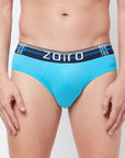Zoiro Men's Cotton Trend Solid Brief - Atoll Blue