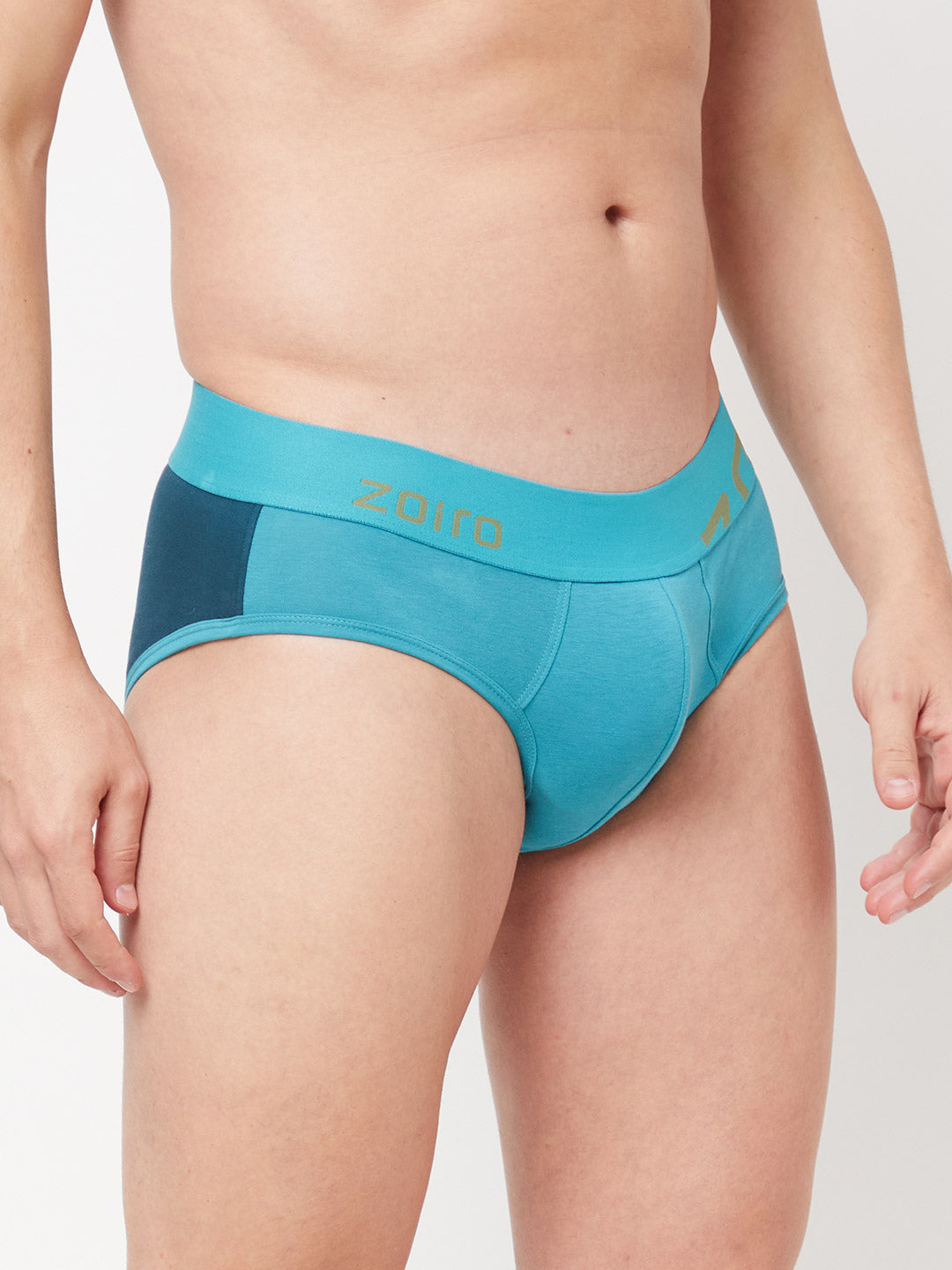 Zoiro Men&#39;s Cotton Brief (Pack Of 2) Atlantic deep + Pagoda Blue/ Atlantic deep