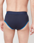 Zoiro Men's Cotton Trends Brief Pack of two- Directorie Blue/Total Eclipse + Ribbon Red/ Castle Rock
