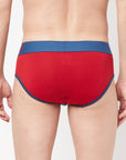 Zoiro Men's Cotton Trend Brief (Pack of 2) Legion Blue/Ribbon Red + Directory Blue/ Total Eclipse