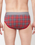 Zoiro Men's Cotton Trends Brief (Pack of 2) Red + Total Eclipse