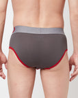 Zoiro Men's Cotton Trends Brief Pack of two- Directorie Blue/Total Eclipse + Ribbon Red/ Castle Rock