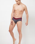 Zoiro Men's Cotton Solid Brief (Pack 2)- Wine